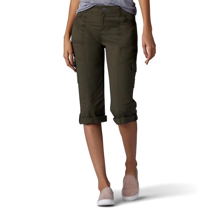 Women's Lee Skye Comfort Waist Skimmer Capris, Size: 14 Avg/reg, Green