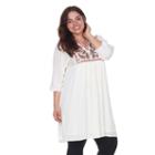 Plus Size White Mark Embroidered Smock Dress, Women's, Size: 2xl, Orange
