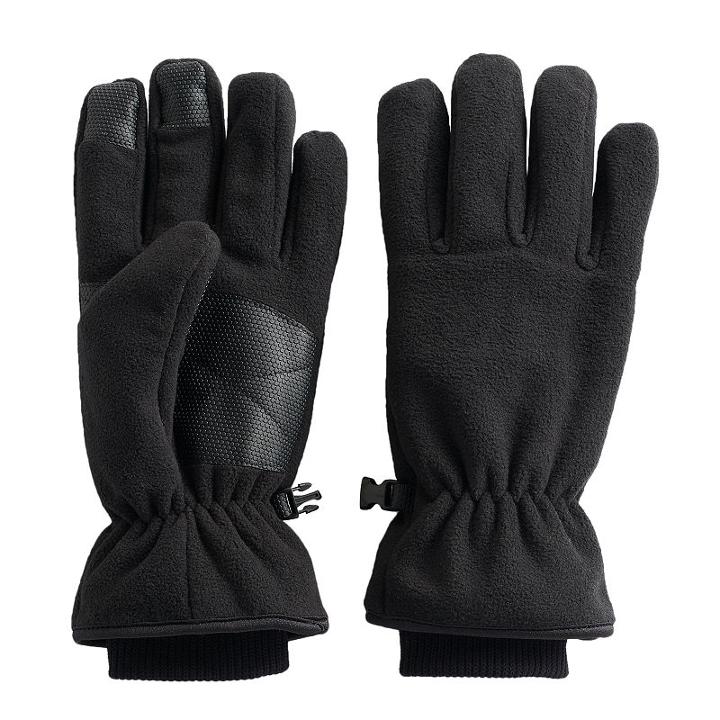 Men's Tek Gear&reg;&reg; Heattek Thinsulate Microfleece Cuffed Touchscreen Gloves, Size: L/xl, Black
