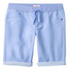 Plus Size Girls 7-16 So&reg; Ribbed Waist Sateen Bermuda Shorts, Girl's, Size: 14 1/2, Turquoise/blue (turq/aqua)