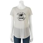 Juniors' The Print Shop Take A Picture It Lasts Longer Graphic Tee, Girl's, Size: Medium, White Oth