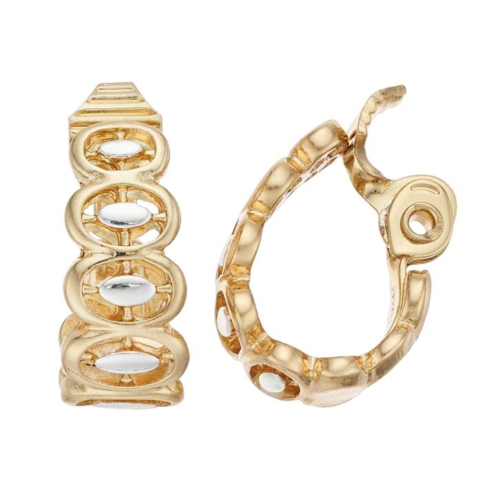 Napier Two Tone Graduated Oval Nickel Free Clip-on Earrings, Women's, Multicolor