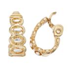 Napier Two Tone Graduated Oval Nickel Free Clip-on Earrings, Women's, Multicolor