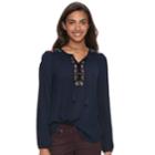Women's Sonoma Goods For Life&trade; Embroidered Peasant Top, Size: Xl, Blue (navy)
