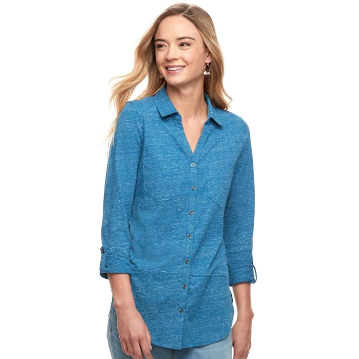 Women's Sonoma Goods For Life™ Tunic Shirt, Size: Small, Blue
