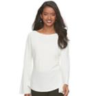 Women's Elle&trade; Ribbed Boatneck Sweater, Size: Xl, Natural