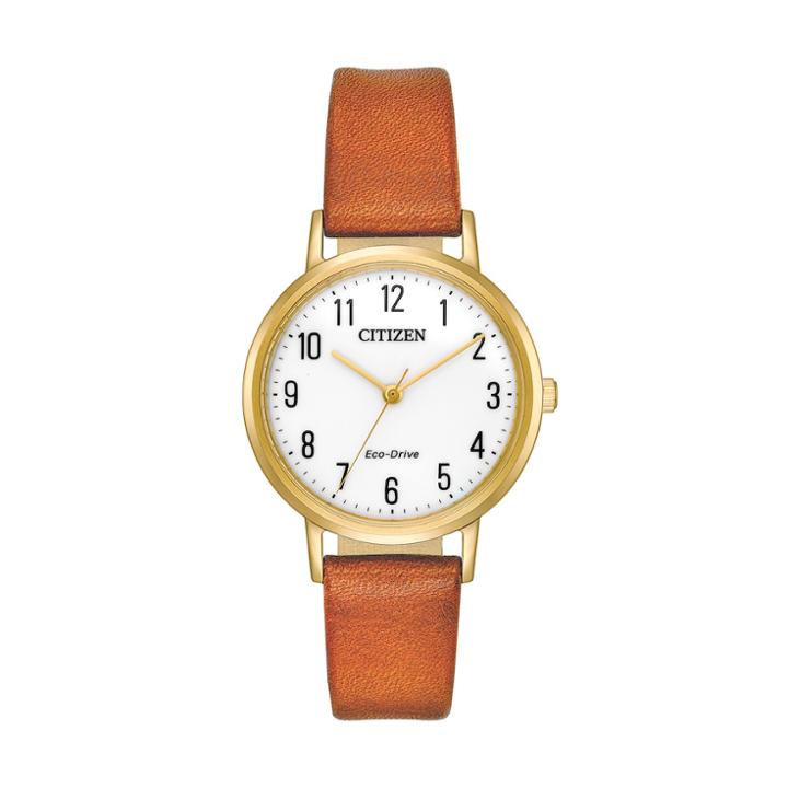 Citizen Eco-drive Women's Chandler Leather Watch, Size: Small, Brown
