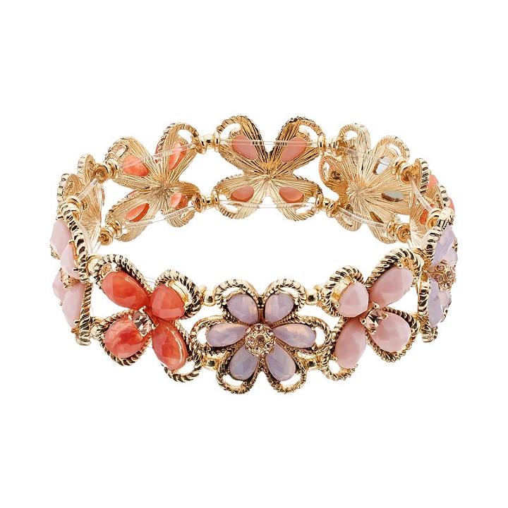 Dana Buchman Flower Stretch Bracelet, Women's, Pink