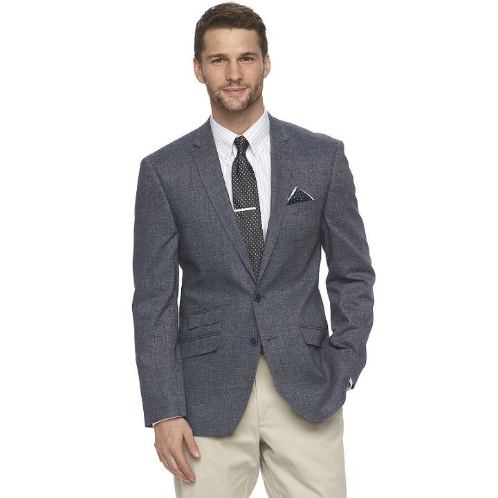 Andrew Fezza, Men's Modern-fit Solid Sport Coat, Size: 46 - Regular, Blue