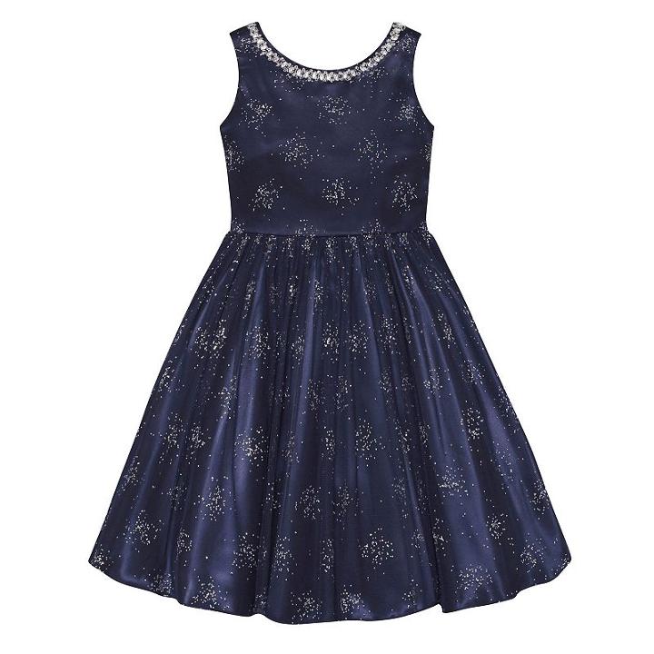 Girls Plus Size American Princess Glitter Firework Dress, Girl's, Size: 12 1/2, Med Blue