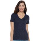Women's Apt. 9&reg; Essential V-neck Tee, Size: Medium, Dark Blue