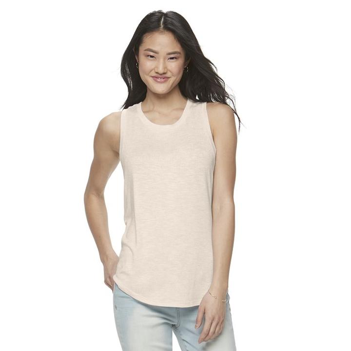 Juniors' Mudd&reg; Muscle Tank, Girl's, Size: Medium, Lt Beige