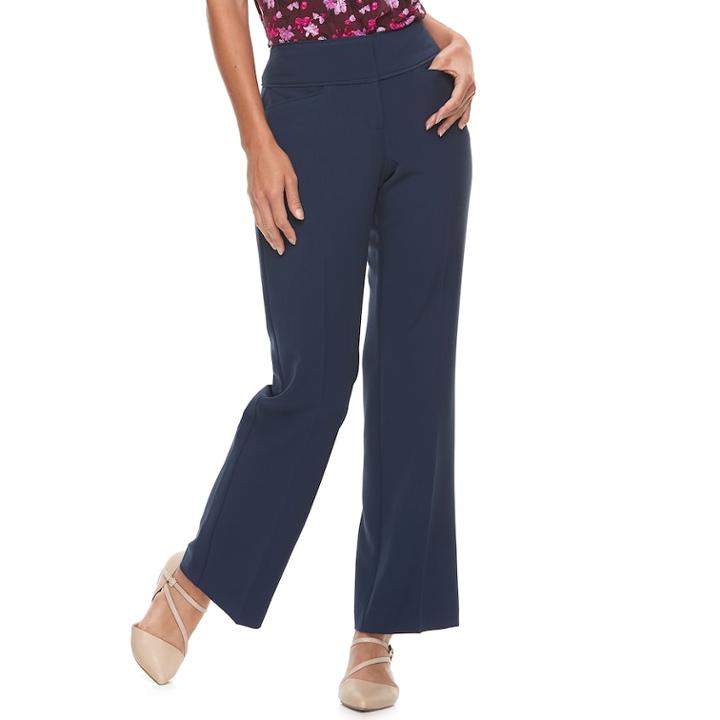 Women's Elle&trade; Wide-leg Trouser Pants, Size: 12, Blue (navy)