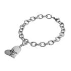 Fiora Stainless Steel Arizona Wildcats Heart Charm Bracelet, Women's, Size: 8, Grey
