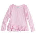 Girls 4-10 Jumping Beans&reg; Ruffled Long Sleeve Solid Tee, Size: 4, Light Pink