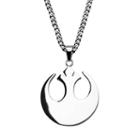 Star Wars Stainless Steel Rebel Alliance Symbol Pendant Necklace - Men, Size: 22, Grey