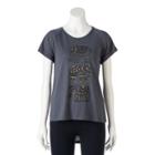 Juniors' Stacked Elephants High-low Graphic Tee, Teens, Size: Medium, Grey