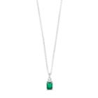 Sterling Silver Simulated Emerald & Cubic Zirconia Drop Pendant Necklace, Women's, Size: 18, Green