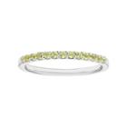 14k White Gold Peridot Stackable Ring, Women's, Size: 7.50, Green