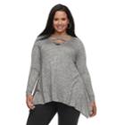 Plus Size Jennifer Lopez Crisscross Cascade Top, Women's, Size: 1xl, Oxford