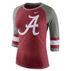 Women's Nike Alabama Crimson Tide Striped Sleeve Tee, Size: Small, Red