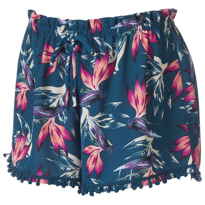 About A Girl, Juniors' Print Pom-pom Shortie Shorts, Size: Large, Brt Green