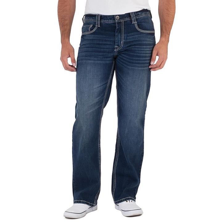 Men's Axe & Crown Relaxed Bootcut Jeans, Size: 30x30, Dark Blue