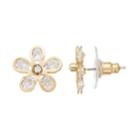 Lc Lauren Conrad Nickel Free Simulated Crystal Flower Stud Earrings, Women's, Gold