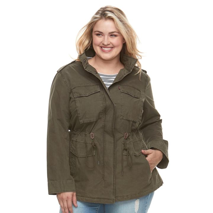 Plus Size Levi's Anorak Military Jacket, Women's, Size: 2xl, Green