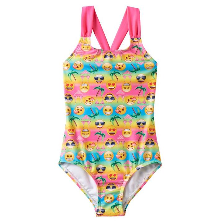 Girls 4-6x Freestyle Revolution Emoji One-piece Swimsuit, Girl's, Size: 4, Ovrfl Oth