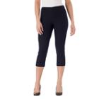 Women's Haggar Flatten It Pull-on Capris, Size: 8, Dark Blue