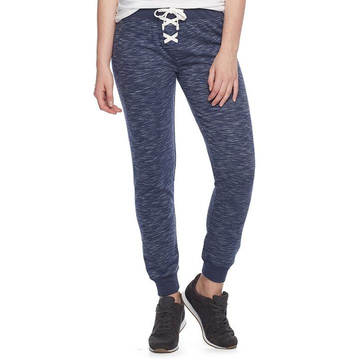 Juniors' So&reg; Lace-up Jogger Pants, Teens, Size: Medium, Drk Purple