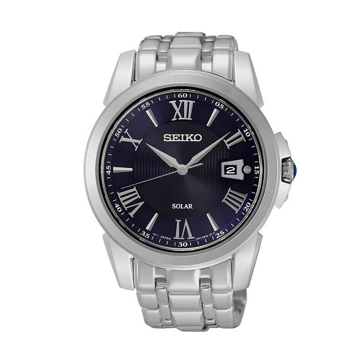 Seiko Men's Le Grand Sport Stainless Steel Solar Watch - Sne395, Silver