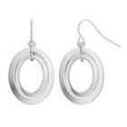 Chaps Concentric Oval Nickel Free Drop Earrings, Women's, Silver