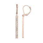 Lc Lauren Conrad Nickel Free Simulated Crystal Pave Stick Drop Earrings, Women's, Pink