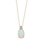 14k Gold Over Silver Lab-created Opal Pendant Necklace, Women's, White