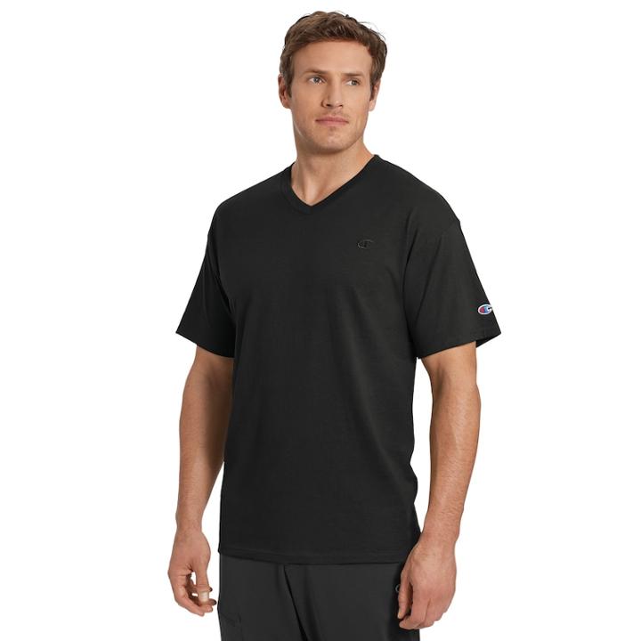 Men's Champion Classic V-neck Tee, Size: Small, Black