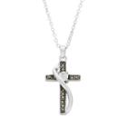 Silver Luxuries Marcasite & Cubic Zirconia Cross Pendant, Women's, Grey