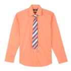 Boys 4-20 Chaps Stretch Shirt & Tie Set, Size: 10, Brt Orange
