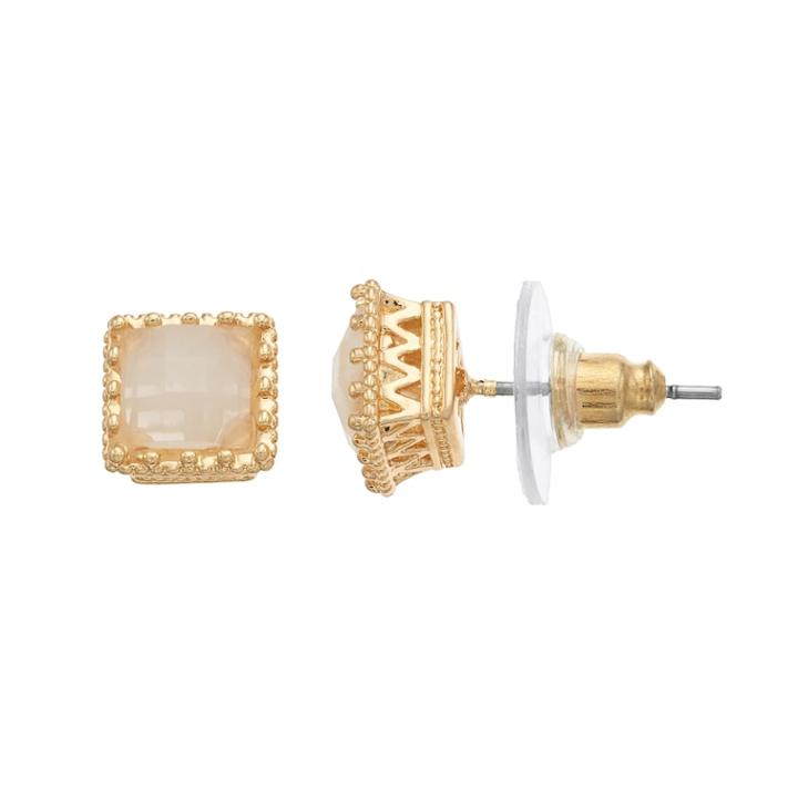 Lc Lauren Conrad Square Nickel Free Stud Earrings, Women's, White