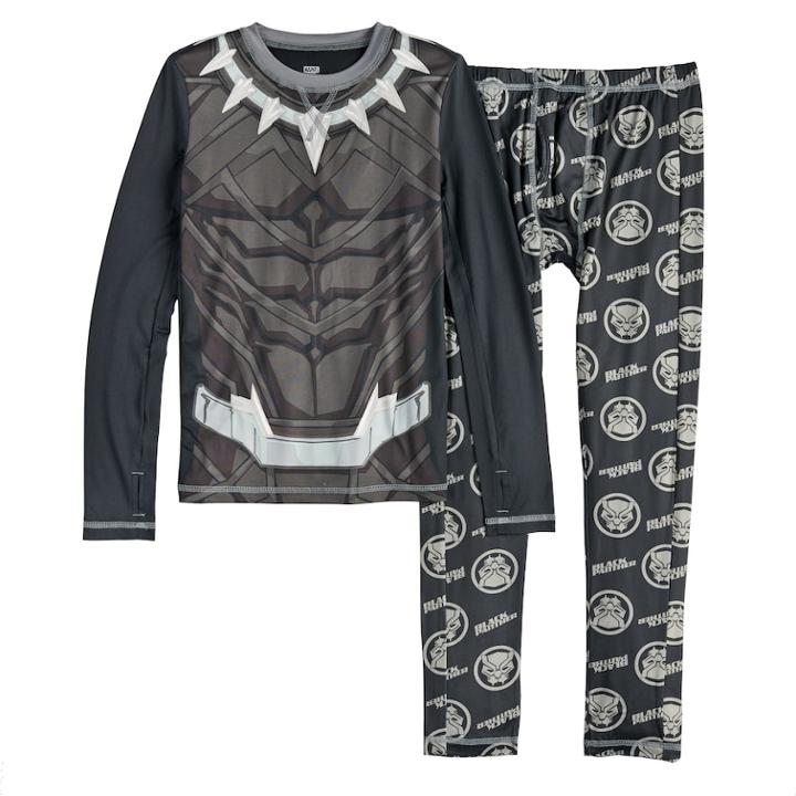 Boys 4-18 Cuddl Duds Black Panther 2-piece Climatesmart Baselayer Set, Size: 6-7, Oxford