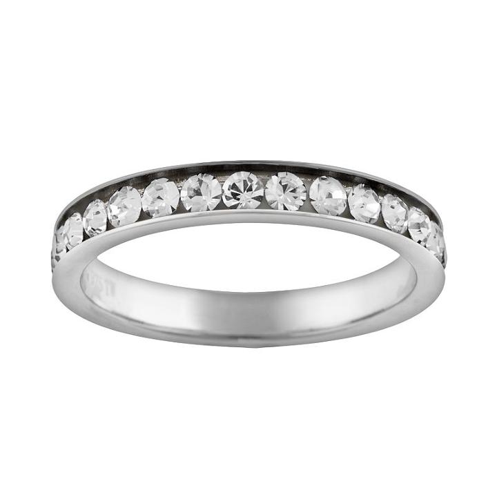 Silver Plated Simulated Crystal Eternity Ring, Women's, Size: 7, White