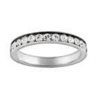 Silver Plated Simulated Crystal Eternity Ring, Women's, Size: 7, White