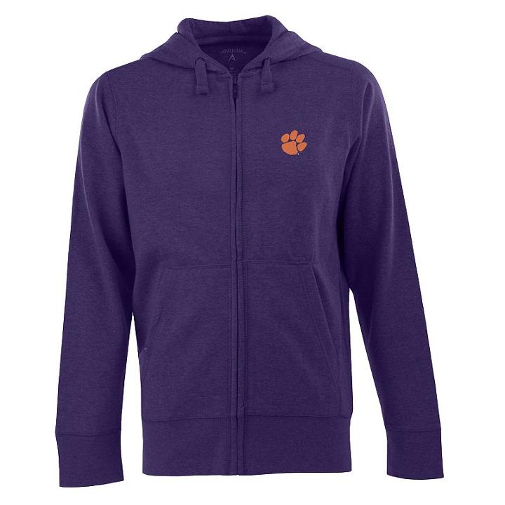 Men's Clemson Tigers Signature Full-zip Fleece Hoodie, Size: Large, Purple