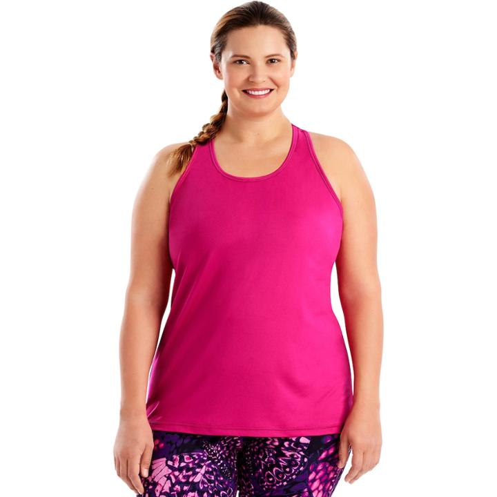 Plus Size Just My Size Racerback Tank, Women's, Size: 4xl, Dark Pink