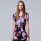 Women's Simply Vera Vera Wang Print Scoopneck Tee, Size: Medium, Dark Red