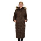 Women's Excelled Hooded Long Puffer Coat, Size: Xl, Brown
