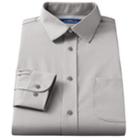 Men's Croft & Barrow&reg; Fitted Solid Easy Care Spread-collar Dress Shirt, Size: 14.5-32/33, Med Grey