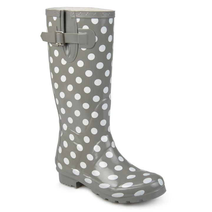 Journee Collection Mist Women's Water Resistant Rain Boots, Size: 5.5 Med, Dark Grey