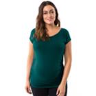 Plus Size Maternity Pip & Vine By Rosie Pope Ruched Tee, Women's, Size: 1x-mat, Med Green